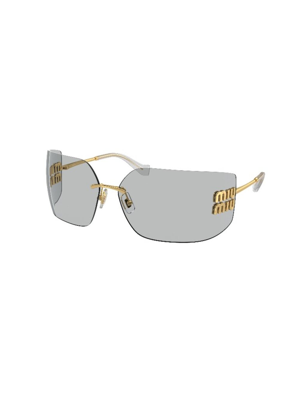 New Miu Miu Women's Sunglasses Gold Aviator Grey Lens Metal Frame MU 54YS 5AK30B